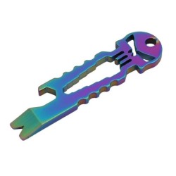 Multi-ferramenta de aço inoxidável - abridor de garrafas - pé de cabra - chave inglesa - com chaveiro - forma de caveira