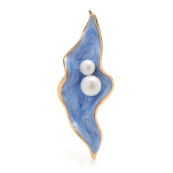 Concha de pérola - com pérolas - broche