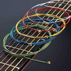 Cordas de guitarra coloridas - conjunto de 6 peças
