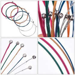 Cordas de guitarra coloridas - conjunto de 6 peças