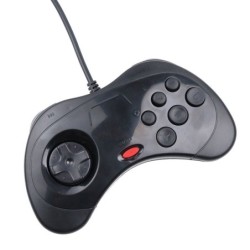Gamepad com fio USB - controlador de 6 botões - para Sega MD2 / Genesis