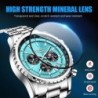LIGE - luxury stainless steel Quartz watch - luminous - leather strap - waterproof - blueWatches
