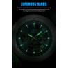 LIGE - relógio de quartzo de aço inoxidável de luxo - luminoso - pulseira de couro - à prova d'água - azul