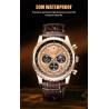 LIGE - luxury stainless steel Quartz watch - luminous - leather strap - waterproof - blueWatches