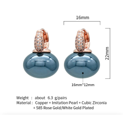 Brincos elegantes com uma pérola / cristais