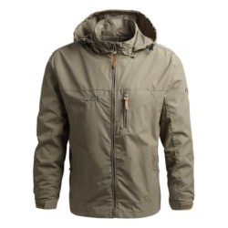 Jaqueta corta-vento masculina com capuz - jaqueta