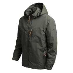 Jaqueta corta-vento masculina com capuz - jaqueta