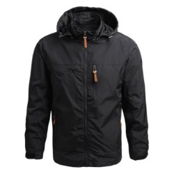 Jaqueta corta-vento masculina com capuz - jaqueta
