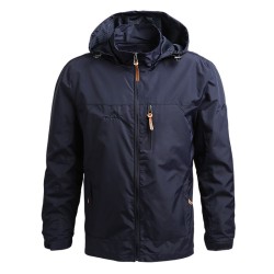 Jaqueta corta-vento masculina com capuz - jaqueta