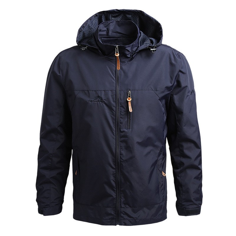 Jaqueta corta-vento masculina com capuz - jaqueta