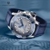 PAGANI DESIGN - relógio mecânico - aço inoxidável - à prova d'água - pulseira de nylon - azul