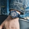 PAGANI DESIGN - relógio mecânico - aço inoxidável - à prova d'água - pulseira de nylon - azul