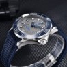PAGANI DESIGN - relógio mecânico - aço inoxidável - à prova d'água - pulseira de nylon - azul