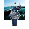 PAGANI DESIGN - relógio mecânico - aço inoxidável - à prova d'água - pulseira de nylon - azul