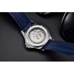 PAGANI DESIGN - relógio mecânico - aço inoxidável - à prova d'água - pulseira de nylon - azul