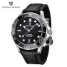 PAGANI DESIGN - relógio mecânico - aço inoxidável - à prova d'água - pulseira de nylon - preto
