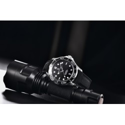 PAGANI DESIGN - relógio mecânico - aço inoxidável - à prova d'água - pulseira de nylon - preto