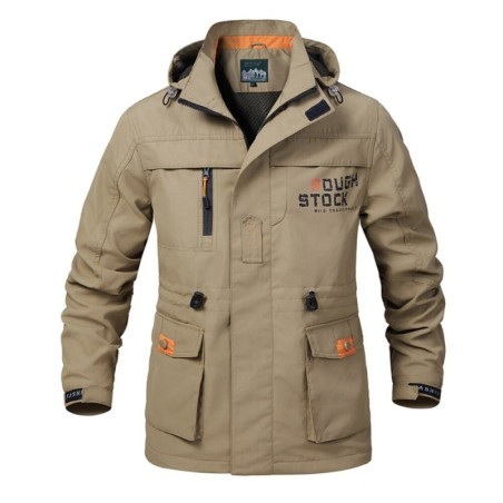 Jaqueta com capuz militar masculina - à prova de vento - à prova d'água
