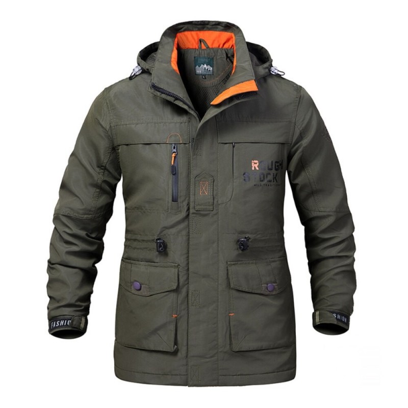 Jaqueta com capuz militar masculina - à prova de vento - à prova d'água Jaqueta com capuz militar masculina - à prova de vento - à prova d'água
