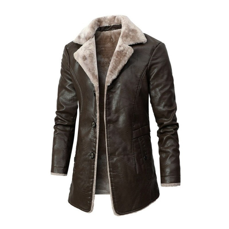 Warm leather jacket with furJackets