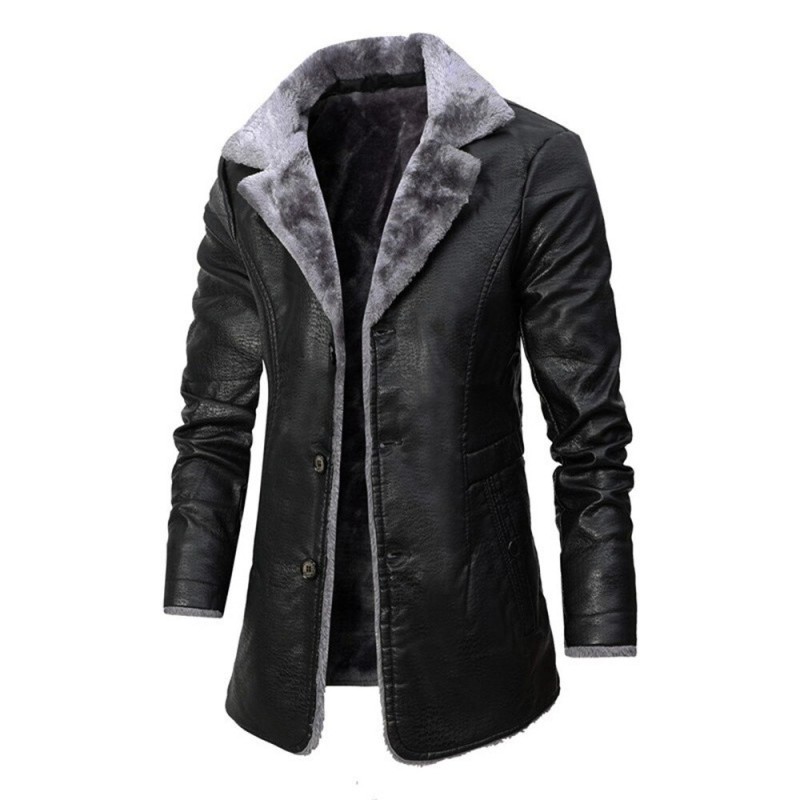 Warm leather jacket with furJackets