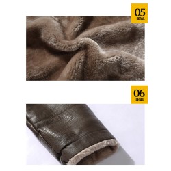 Jaqueta de couro quente com pelo