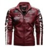 Short leather jacket - decorative patchesJackets