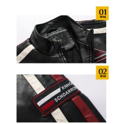 Jaqueta de couro curta - patches decorativos