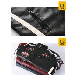 Jaqueta de couro curta - patches decorativos