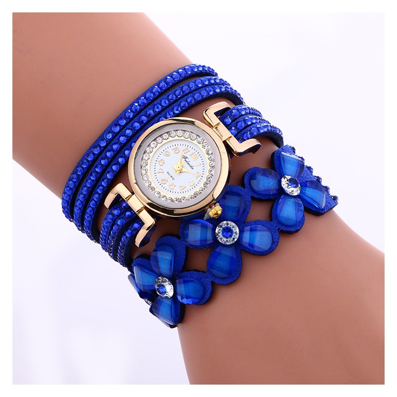 Pulseira de cristal multicamadas - com relógio