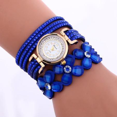 Pulseira de cristal multicamadas - com relógio