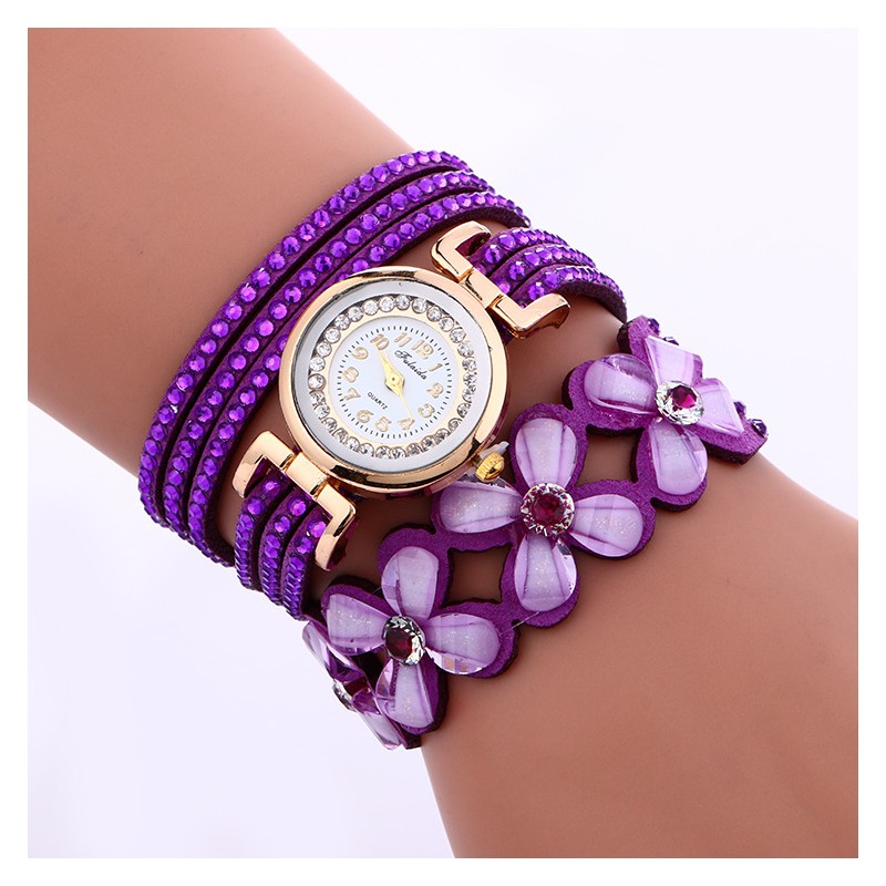 Pulseira de cristal multicamadas - com relógio