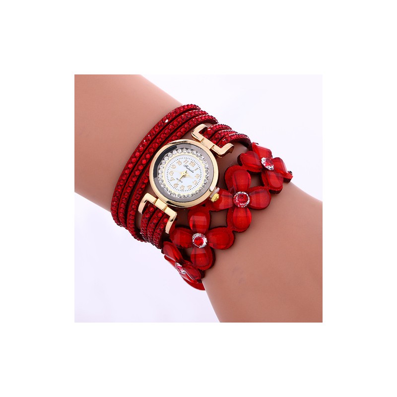 Pulseira de cristal multicamadas - com relógio