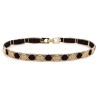Elegante cinto elástico preto - com decorações de metal dourado