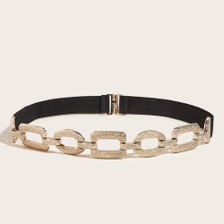 Cinto elástico da moda - decorações quadradas de metal