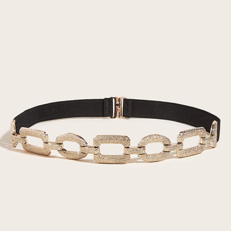 Fashionable elastic belt - square metal decorationsBelts