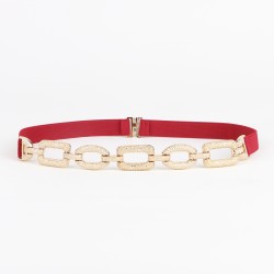 Cinto elástico da moda - decorações quadradas de metal