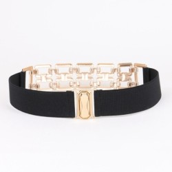 Cinto elástico da moda - com corrente decorativa de metal dourado
