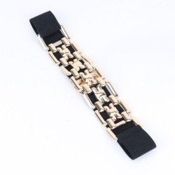 Cinto elástico da moda - com corrente decorativa de metal dourado
