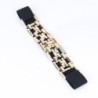 Cinto elástico da moda - com corrente decorativa de metal dourado