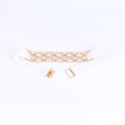 Cinto elástico da moda - com corrente decorativa de metal dourado