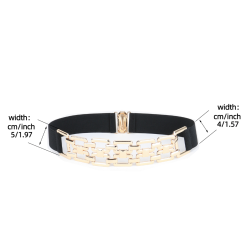 Fashionable elastic belt - with metal gold decorative chainBelts