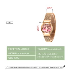 Pulseira difusora de aromaterapia - pulseira de malha de aço inoxidável