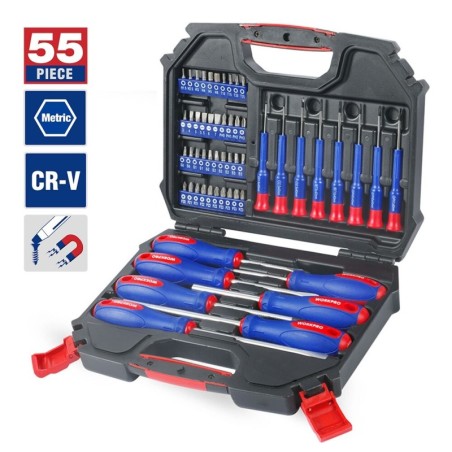 WORKPRO - conjunto de chaves de fenda de precisão - bits - 55 peças