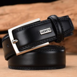 Cinto de couro elegante - com fivela de metal