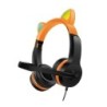 Fones de ouvido de orelhas de gato brilhantes - fone de ouvido com fio - com microfone