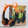Fones de ouvido de orelhas de gato brilhantes - fone de ouvido com fio - com microfone