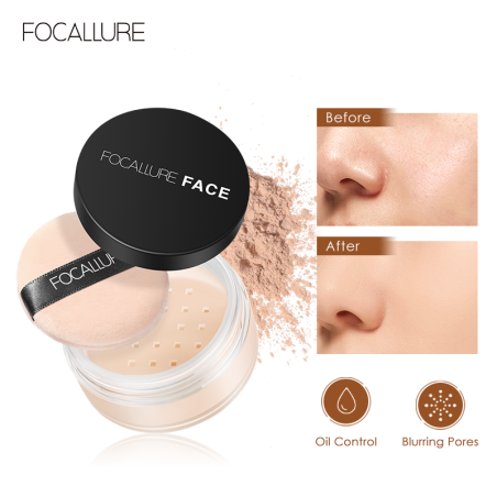 Focallure - pó solto - controle de oleosidade - longa duração - à prova d'água