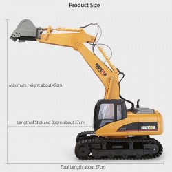 R/C excavator - 15 channels - 2.4G - 1/14 - with battery - RTR toyCars