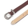 Vintage leather belt - with carved metal buckleBelts
